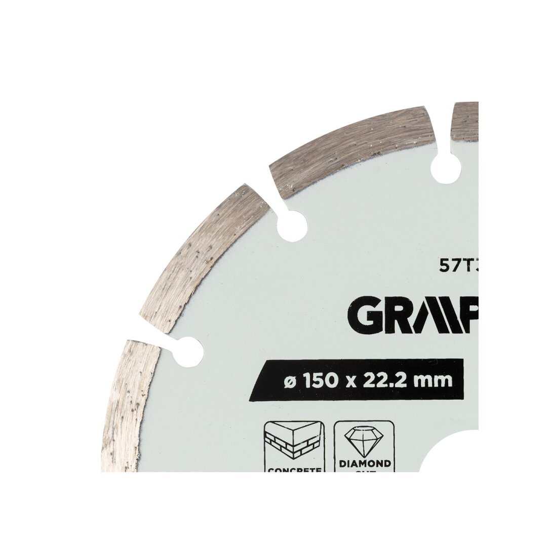 Deimantinis segmentinis pjovimo diskas, 150 x 22,2 mm, sausam pjovimui 4 Deimantinis segmentinis pjovimo diskas, 150 x 22,2 mm, sausam pjovimui 4