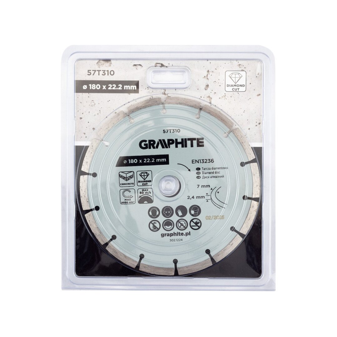 Deimantinis segmentinis pjovimo diskas, 180 x 22,2 mm, sausam pjovimui 1 Deimantinis segmentinis pjovimo diskas, 180 x 22,2 mm, sausam pjovimui 1