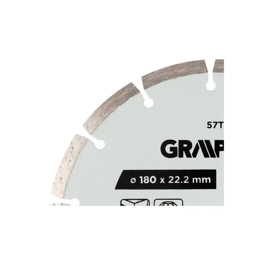 Deimantinis segmentinis pjovimo diskas, 180 x 22,2 mm, sausam pjovimui 4 Deimantinis segmentinis pjovimo diskas, 180 x 22,2 mm, sausam pjovimui 4