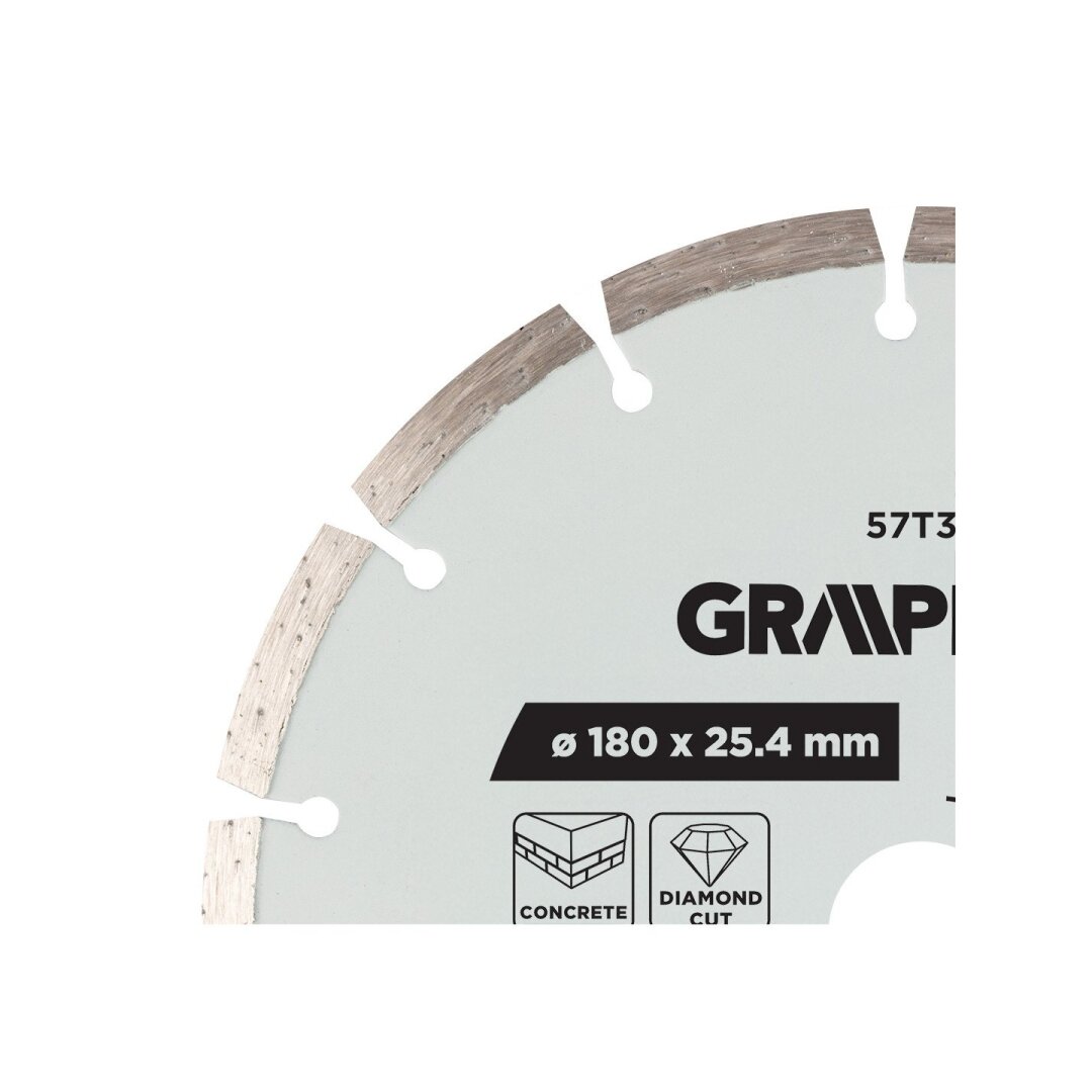 Deimantinis segmentinis pjovimo diskas, 180 x 25,4 mm, sausam pjovimui 4 Deimantinis segmentinis pjovimo diskas, 180 x 25,4 mm, sausam pjovimui 4