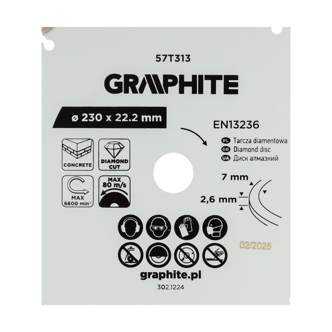 Deimantinis segmentinis pjovimo diskas, 230 x 22,2 mm, sausam pjovimui 5 Deimantinis segmentinis pjovimo diskas, 230 x 22,2 mm, sausam pjovimui 5