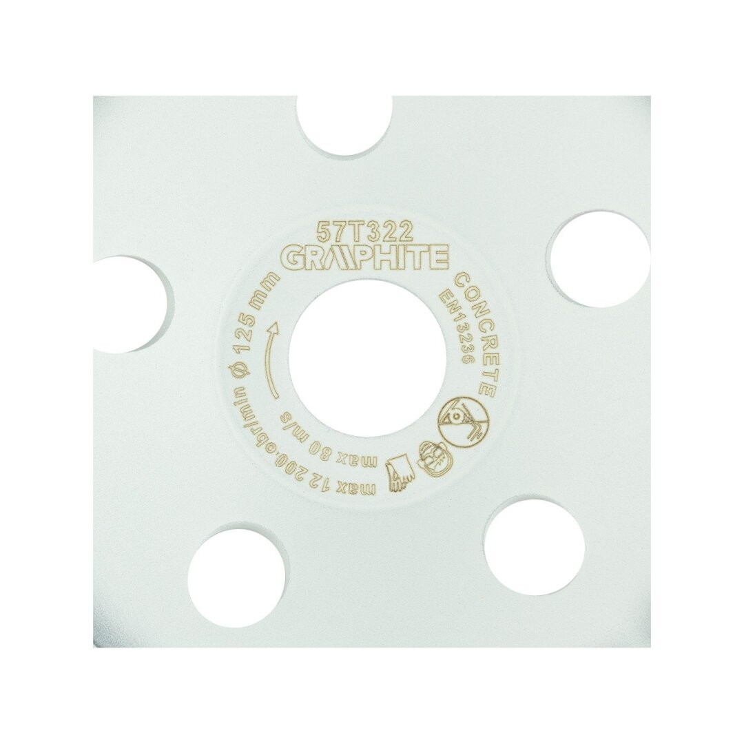 Deimantinis šlifavimo diskas, 1 segmentas, 125 x 22,2 mm, sausam pjovimui 2