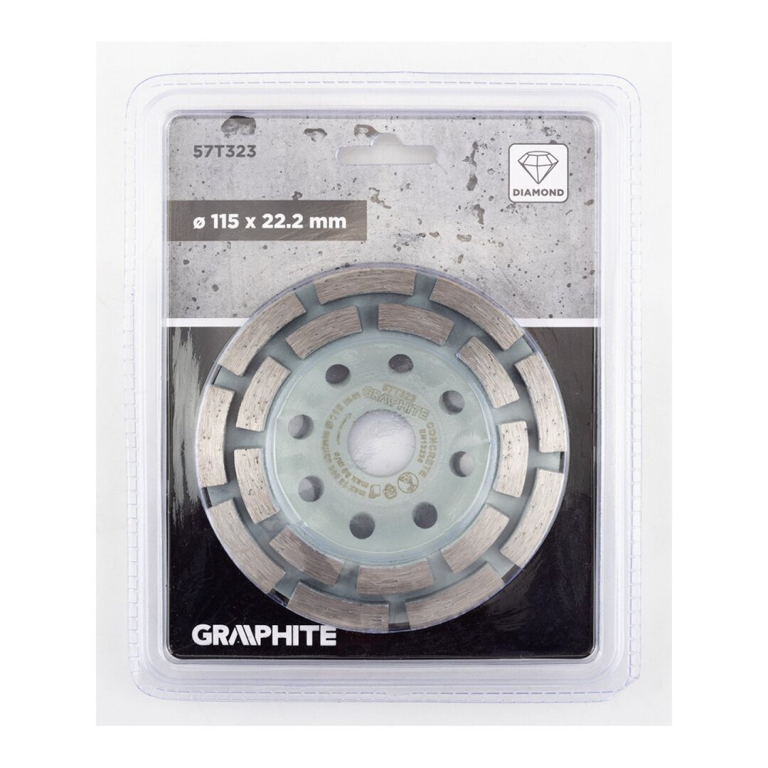 Deimantinis šlifavimo diskas, 2 segmentai, 115 x 22,2 mm, sausa 1