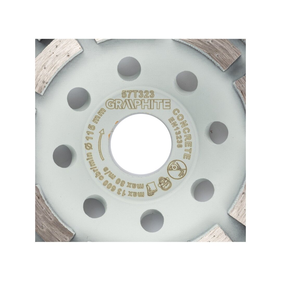 Deimantinis šlifavimo diskas, 2 segmentai, 115 x 22,2 mm, sausa 2