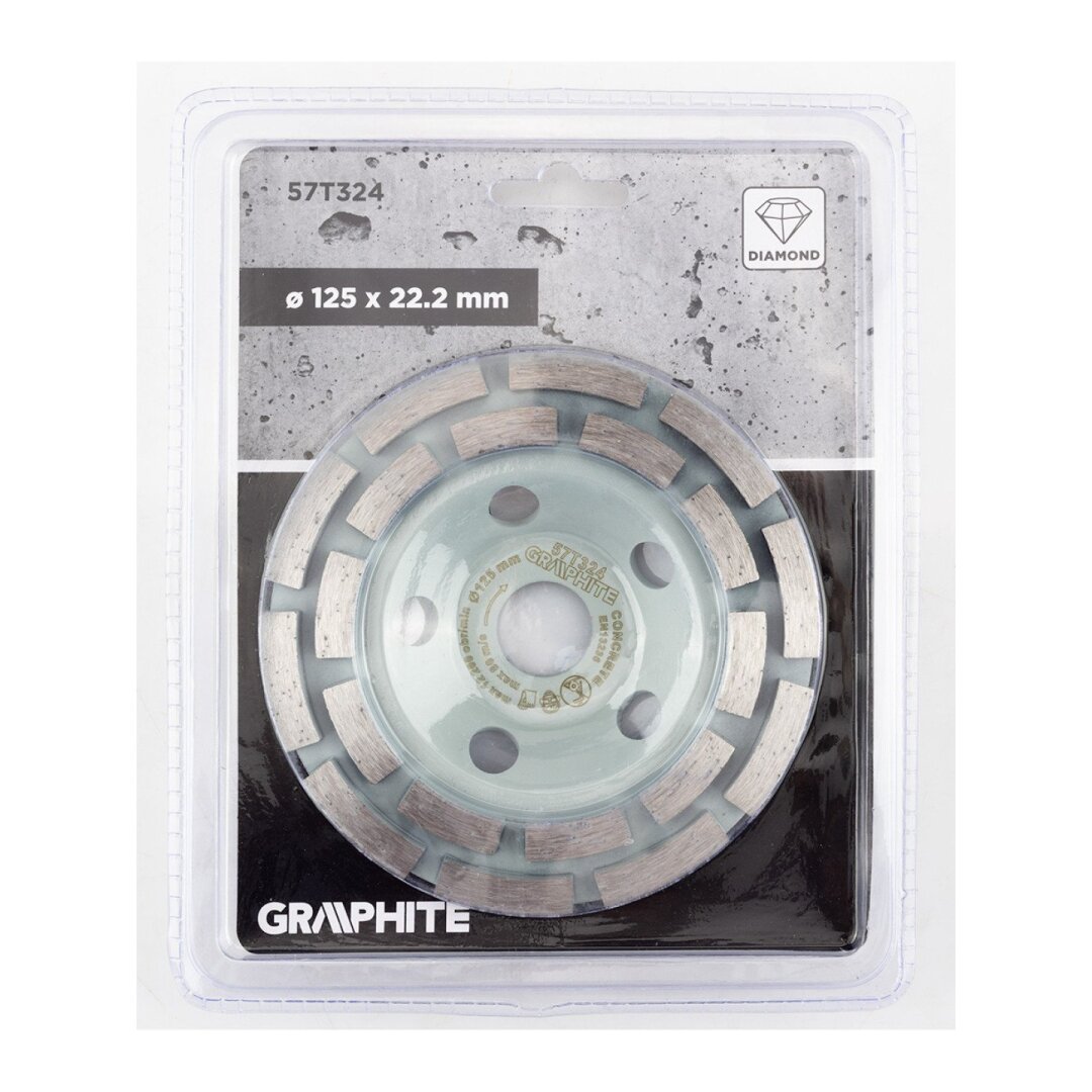 Deimantinis šlifavimo diskas, 2 segmentai, 125 x 22,2 mm, sausa 1