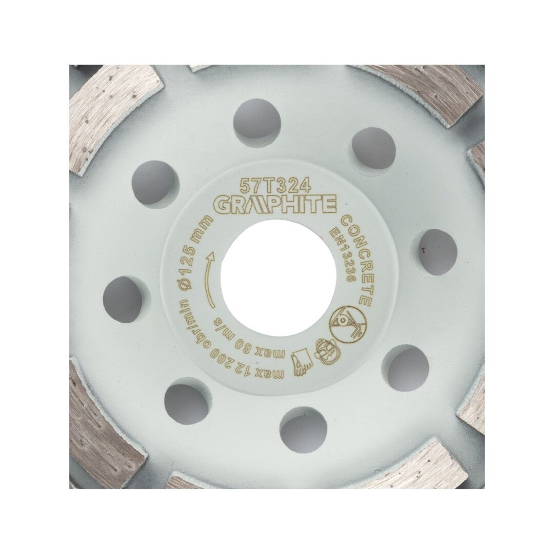 Deimantinis šlifavimo diskas, 2 segmentai, 125 x 22,2 mm, sausa 2