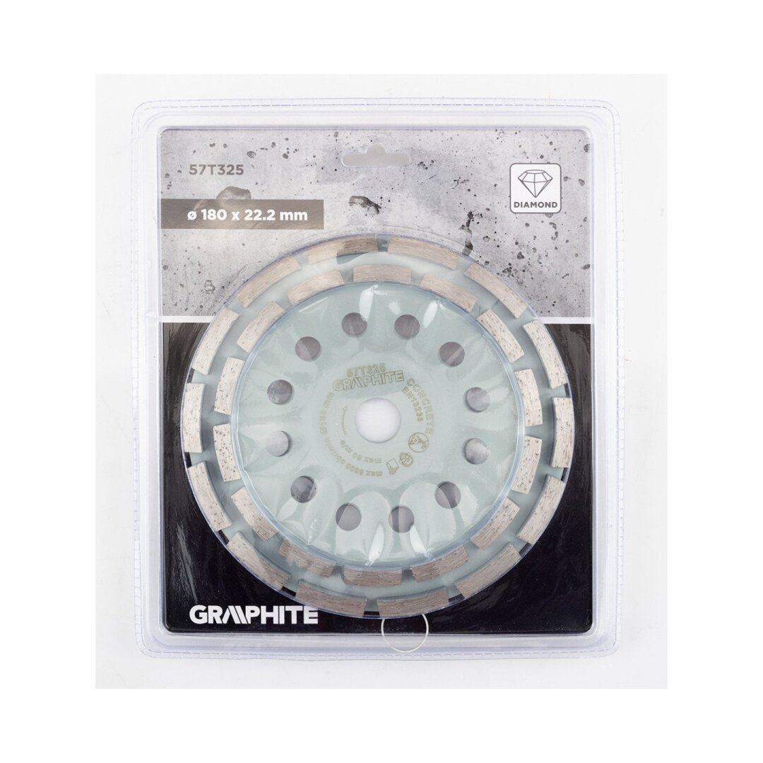 Deimantinis šlifavimo diskas, 2 segmentai, 180 x 22,2 mm, sausa 1