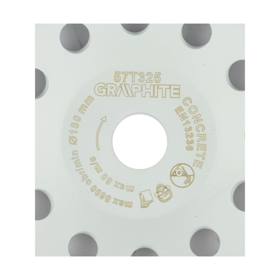 Deimantinis šlifavimo diskas, 2 segmentai, 180 x 22,2 mm, sausa 3