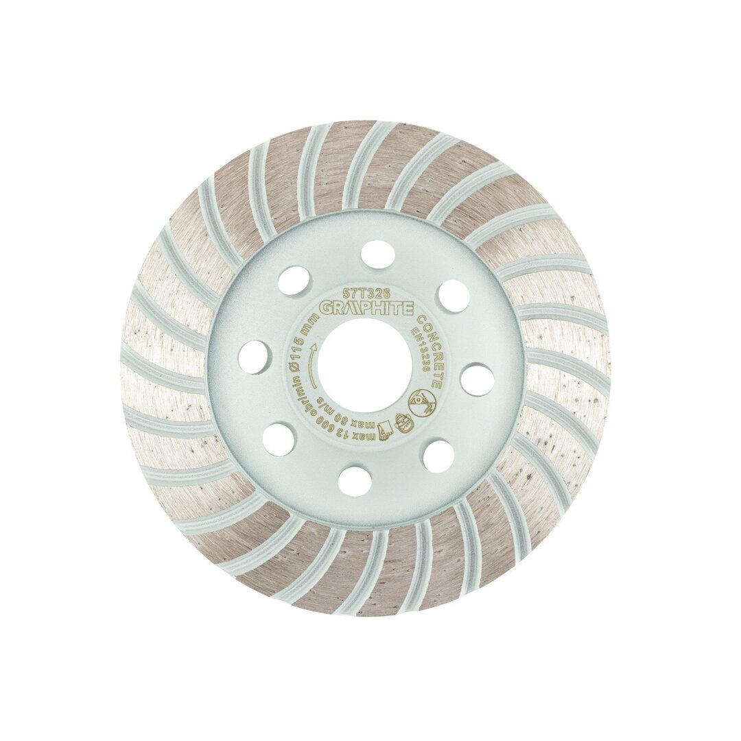 Deimantinis šlifavimo diskas, turbo, 115 x 22,2 mm, sausam pjovimui