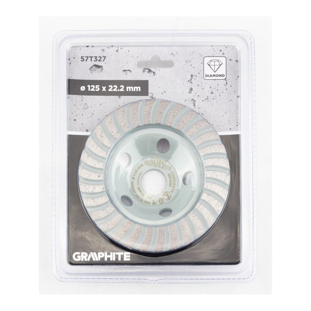 Deimantinis šlifavimo diskas, turbo, 125 x 22,2 mm, sausam pjovimui 1