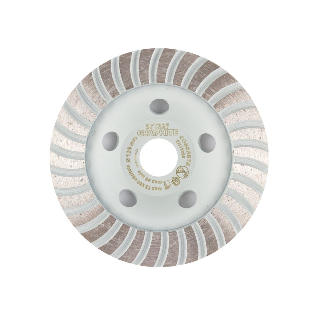 Deimantinis šlifavimo diskas, turbo, 125 x 22,2 mm, sausam pjovimui