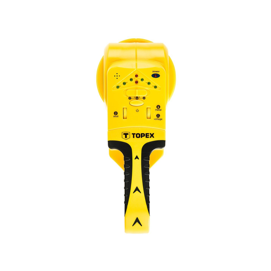 Detektorius trys viename TOPEX 94W120, baterija 6F22 9V Detektorius trys viename TOPEX 94W120, baterija 6F22 9V