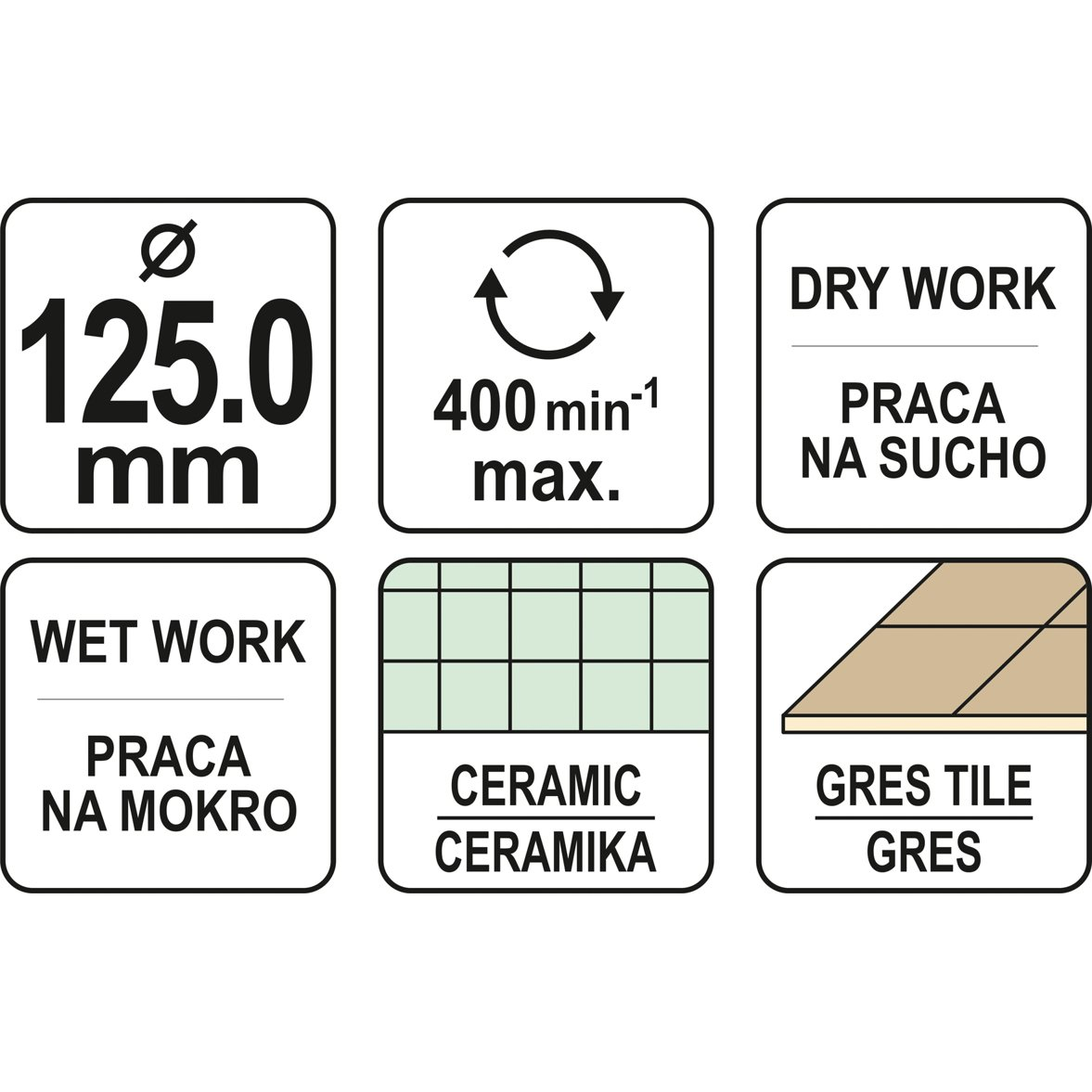 Deimantinis cilindrinis grąžtas Yato, 125 mm 3 Deimantinis cilindrinis grąžtas Yato, 125 mm 3
