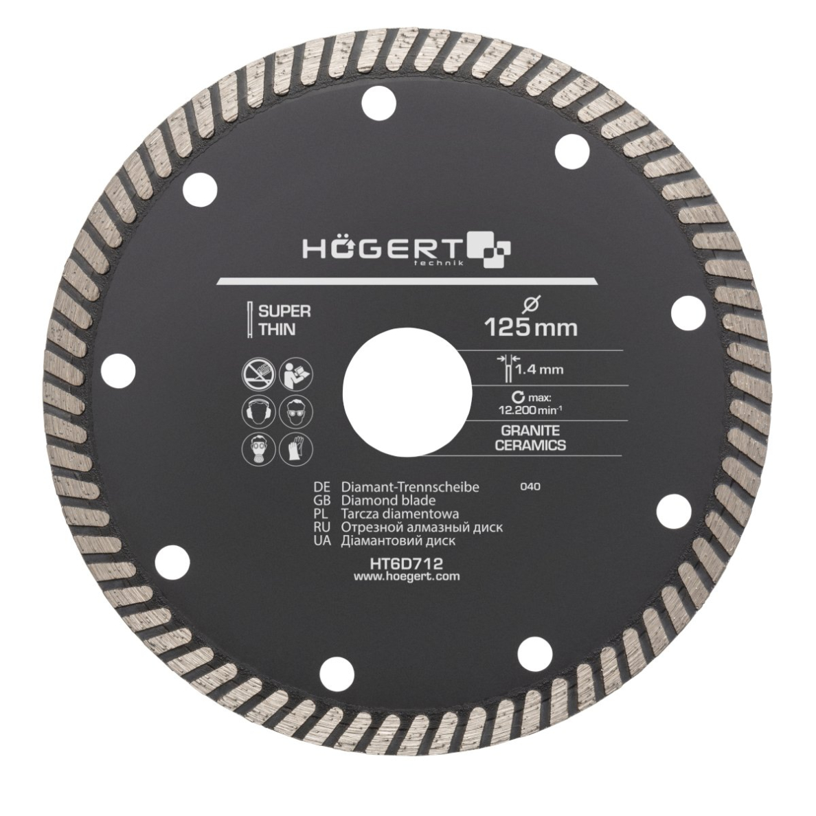 Deimantinis pjovimo diskas 125mm, itin plonas Deimantinis pjovimo diskas 125mm, itin plonas