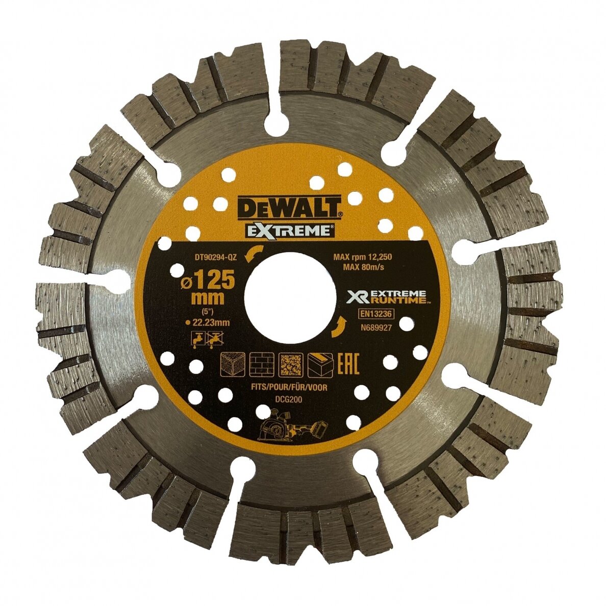 Deimantinis pjovimo diskas DeWalt DT90294-QZ Extreme, 125x2x22mm Deimantinis pjovimo diskas DeWalt DT90294-QZ Extreme, 125x2x22mm