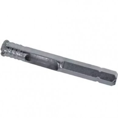 Deimantinė gręžimo karūna akmens masei, Dedra DED1574, HEX, 10mm 1 Deimantinė gręžimo karūna akmens masei, Dedra DED1574, HEX, 10mm 1