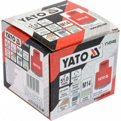 Deimantinė karūna kampiniam šlifuokliui Yato, M14, 51 mm 2 Deimantinė karūna kampiniam šlifuokliui Yato, M14, 51 mm 2