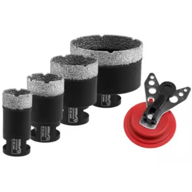 Deimantinės gręžimo karūnos Dedra DED1592SZ03, 4 vnt., 28, 35, 45, 68 mm 1 Deimantinės gręžimo karūnos Dedra DED1592SZ03, 4 vnt., 28, 35, 45, 68 mm 1