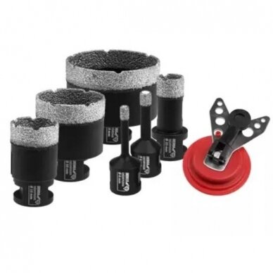 Deimantinės gręžimo karūnos Dedra DED1592SZ04, 6 vnt., 6, 8, 20, 35, 50, 68 mm 1 Deimantinės gręžimo karūnos Dedra DED1592SZ04, 6 vnt., 6, 8, 20, 35, 50, 68 mm 1