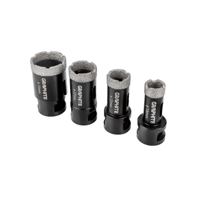 Deimantiniai pjūklai (18, 22, 27, 35 mm), 4 vnt. 3 Deimantiniai pjūklai (18, 22, 27, 35 mm), 4 vnt. 3