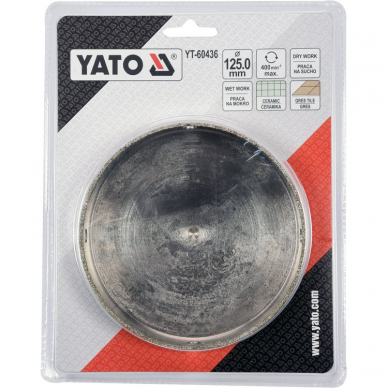 Deimantinis cilindrinis grąžtas Yato, 125 mm 2