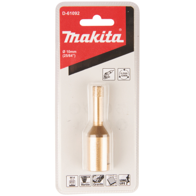 Deimantinis grąžtas Makita D-61092, 10MM. (M14) 1 Deimantinis grąžtas Makita D-61092, 10MM. (M14) 1