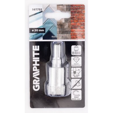 Deimantinis grąžtas 20 mm 1 Deimantinis grąžtas 20 mm 1