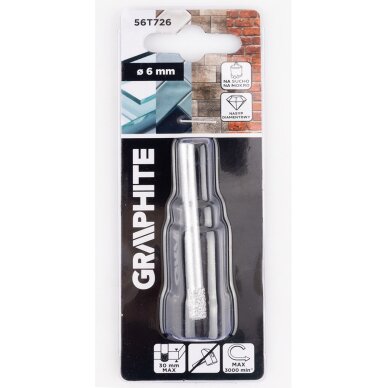 Deimantinis grąžtas 6 mm 1 Deimantinis grąžtas 6 mm 1