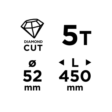 Deimantinis gręžimo skylių pjūklas 58G540 52×450mm×5T 8