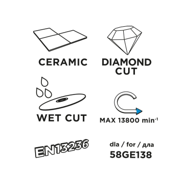 Deimantinis pjovimo diskas 110x22,2xmm skirtas 58GE138 8 Deimantinis pjovimo diskas 110x22,2xmm skirtas 58GE138 8