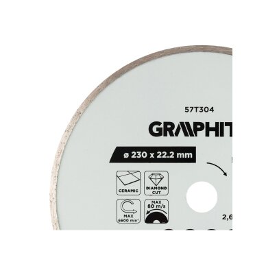 Deimantinis pjovimo diskas, 230 x 22,2 mm, šlapiam pjovimui 5