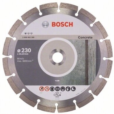 Deimantinis pjovimo diskas Bosch betonui 230mm; 22,23mm
