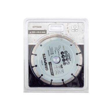 Deimantinis segmentinis pjovimo diskas, 150 x 22,2 mm, sausam pjovimui 1 Deimantinis segmentinis pjovimo diskas, 150 x 22,2 mm, sausam pjovimui 1
