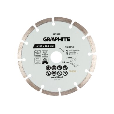 Deimantinis segmentinis pjovimo diskas, 150 x 22,2 mm, sausam pjovimui Deimantinis segmentinis pjovimo diskas, 150 x 22,2 mm, sausam pjovimui