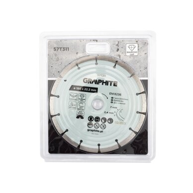 Deimantinis segmentinis pjovimo diskas, 180 x 22,2 mm, sausam ir šlapiam pjovimui 1