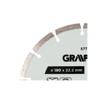 Deimantinis segmentinis pjovimo diskas, 180 x 22,2 mm, sausam pjovimui 4