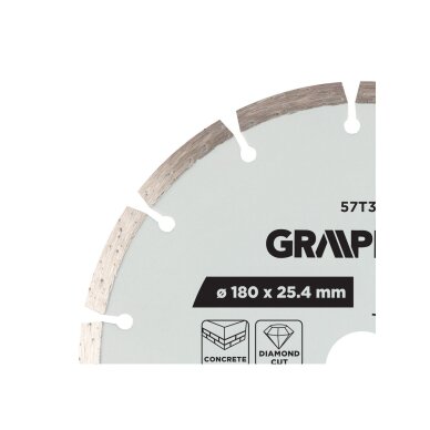 Deimantinis segmentinis pjovimo diskas, 180 x 25,4 mm, sausam pjovimui 4