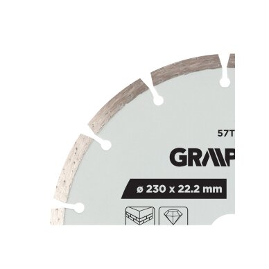 Deimantinis segmentinis pjovimo diskas, 230 x 22,2 mm, sausam ir šlapiam pjovimui 4 Deimantinis segmentinis pjovimo diskas, 230 x 22,2 mm, sausam ir šlapiam pjovimui 4