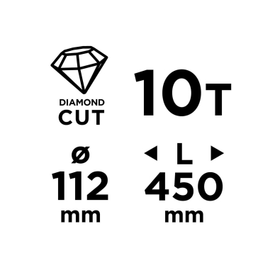 Deimantinis skylių pjūklas 58G540 112×450mm×10T 8