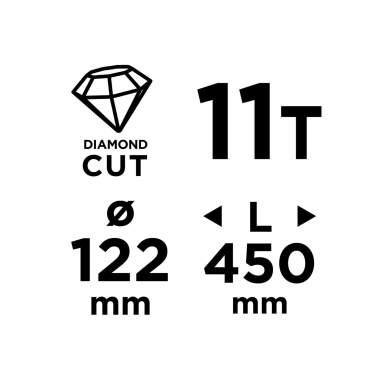 Deimantinis skylių pjūklas 58G540 122×450mm×11T 8