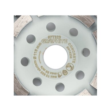 Deimantinis šlifavimo diskas, 2 segmentai, 115 x 22,2 mm, sausa 2