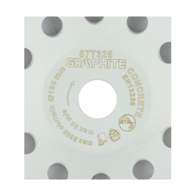 Deimantinis šlifavimo diskas, 2 segmentai, 180 x 22,2 mm, sausa 3 Deimantinis šlifavimo diskas, 2 segmentai, 180 x 22,2 mm, sausa 3