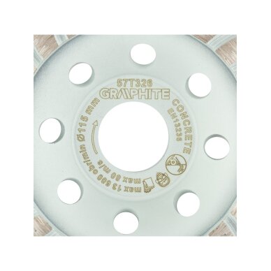 Deimantinis šlifavimo diskas, turbo, 115 x 22,2 mm, sausam pjovimui 3 Deimantinis šlifavimo diskas, turbo, 115 x 22,2 mm, sausam pjovimui 3
