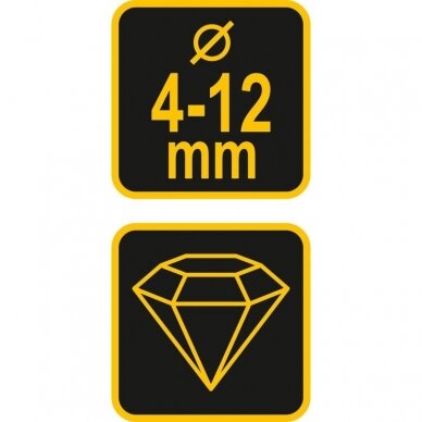 Deimantinių karūnų rinkinys su kreipiančiuoju bėgeliu Vorel, 5 vnt 5 Deimantinių karūnų rinkinys su kreipiančiuoju bėgeliu Vorel, 5 vnt 5