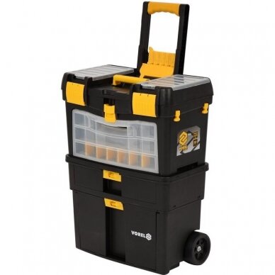Dėžė įrankiams ant ratukų su išimamomis dėžutėmis Vorel 78734