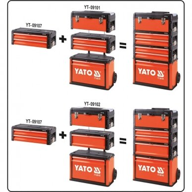 Dėžė įrankiams su 2 stalčiais Yato YT-09107 1
