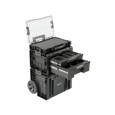 Dėžių rinkinys ant ratukų | sisteminės modulinės 35BT2P10P S12 (YT-09173) Dėžių rinkinys ant ratukų | sisteminės modulinės 35BT2P10P S12 (YT-09173)