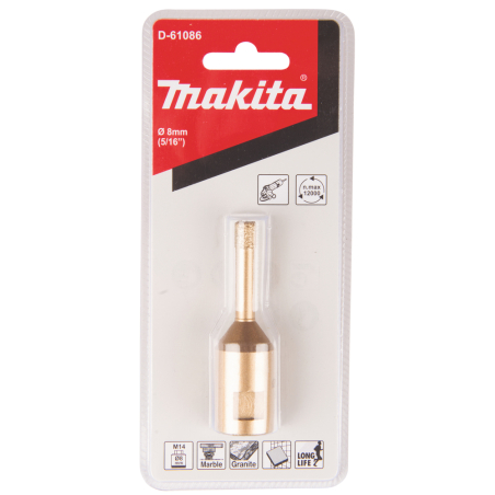 Deimantinis grąžtas Makita D-61086, 8MM (M14) 1 Deimantinis grąžtas Makita D-61086, 8MM (M14) 1