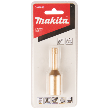 Deimantinis grąžtas Makita D-61092, 10MM. (M14) 1 Deimantinis grąžtas Makita D-61092, 10MM. (M14) 1