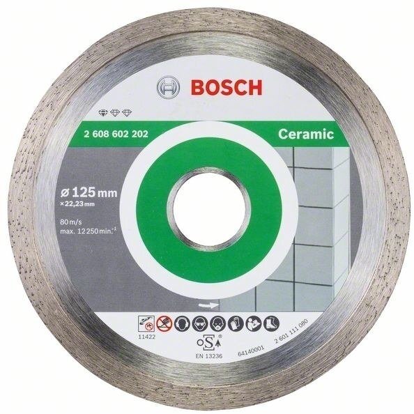 Deimantinis pjovimo diskas Bosch keramikai 125mm; 22,23mm Deimantinis pjovimo diskas Bosch keramikai 125mm; 22,23mm